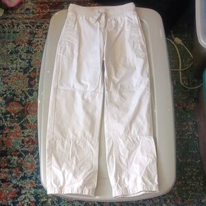 Lands End stone colored pull-on pants 8 Slim